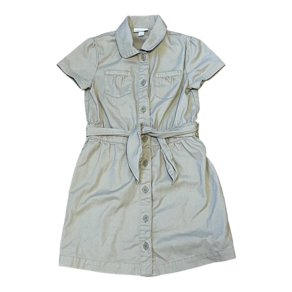 Cat & Jack Girls Short Sleeve Uniform Button Down Dress